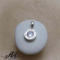 Сребърен медальон с цирконий " Bvlgari " P-109